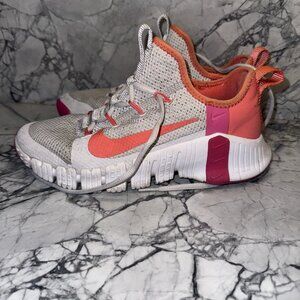 Nike Women's Free Metcon 3 Grey/Orange-White Cj6314-068 Size 7